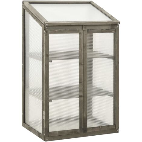 Greenhouse Grey Solid Firwood, PC board 60x45x100 cm vidaXL