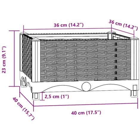 Raised Bed 40x40x23 cm Polypropylene vidaXL