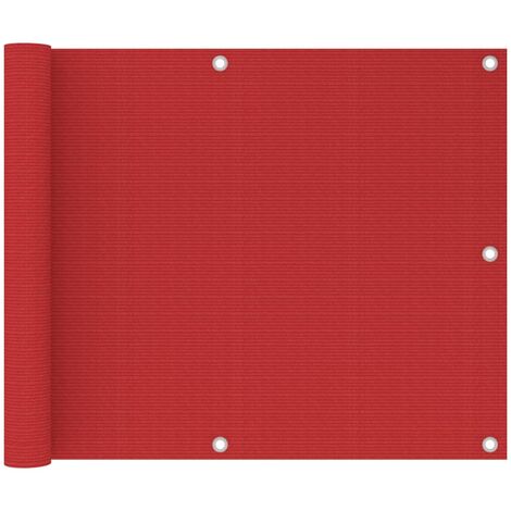 Balcony Screen Red 75x500 cm HDPE vidaXL