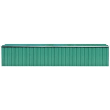 Garden Shed Green 257x990x181 cm Galvanised steel vidaXL