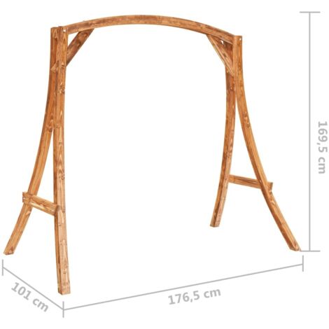 Swing Frame Solid Bent Wood with Teak Finish vidaXL