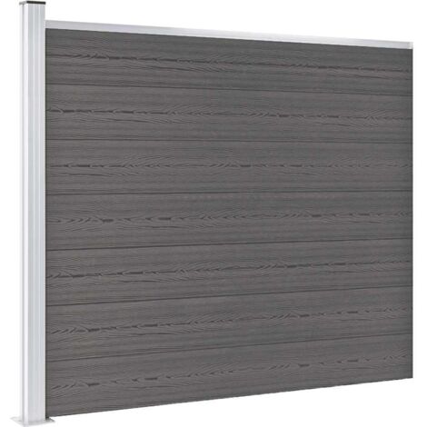 Fence Panel WPC 175x146 cm Grey vidaXL