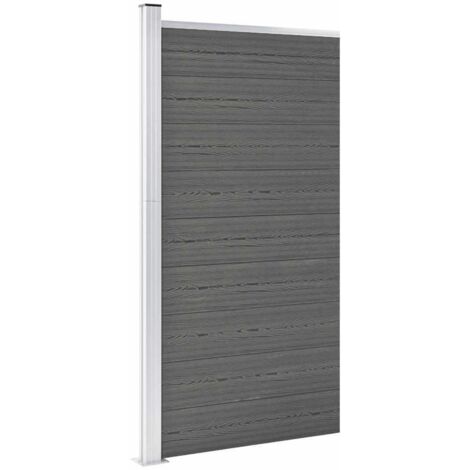 Fence Panel WPC 95x186 cm Grey vidaXL
