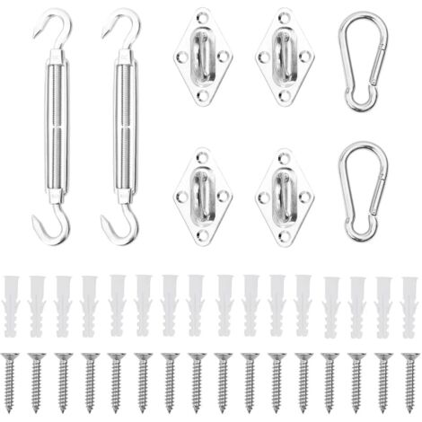 8 Piece Sunshade Sail Accessory Set Stainless Steel vidaXL