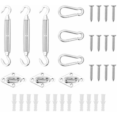 9 Piece Sunshade Sail Accessory Set Stainless Steel vidaXL