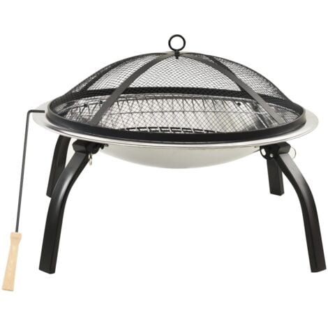 Vidaxl 2 In 1 Fire Pit And Bbq With, 2 In 1 Fire Pit Table