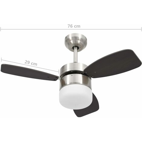 Ceiling Fan with Light and Remote Control 76 cm Dark Brown vidaXL