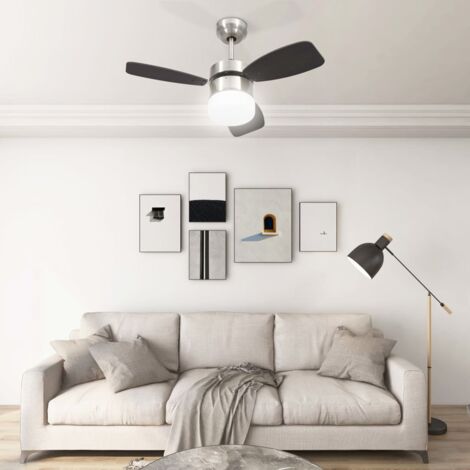 Ceiling Fan with Light and Remote Control 76 cm Dark Brown vidaXL