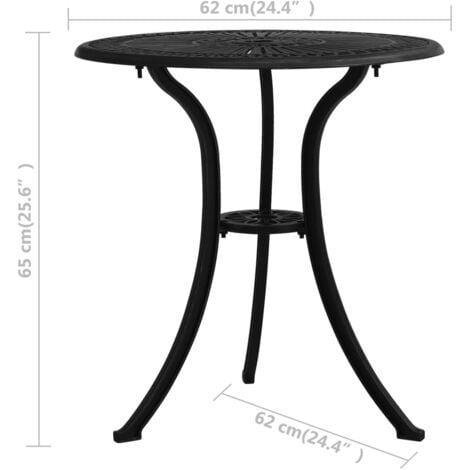 Garden Table Black 62x62x65 cm Cast Aluminium vidaXL