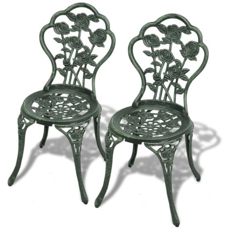 3 Piece Bistro Set Cast Aluminium Green vidaXL