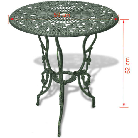 3 Piece Bistro Set Cast Aluminium Green vidaXL