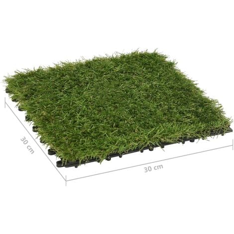 Artificial Grass Tiles 11 pcs Green 30x30 cm vidaXL
