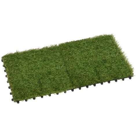 Artificial Grass Tiles 11 pcs Green 30x30 cm vidaXL