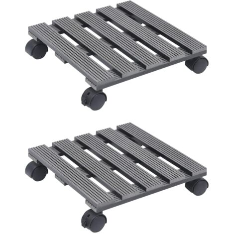 Plant Trolleys 2 pcs Grey 30x30x7.5 cm WPC vidaXL