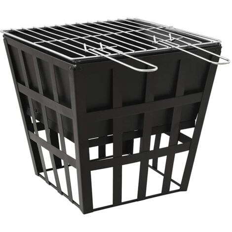 2-in-1 Fire Pit and BBQ 34x34x48 cm Steel vidaXL