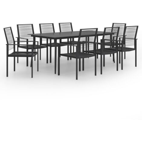 Dining Set Black Glass Large Durable Garden Dining Set vidaXL (1/5)