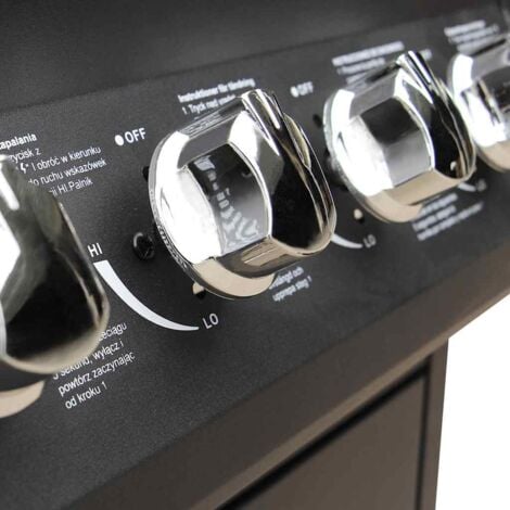 Gas Barbecue Grill 6+1 Cooking Zone Black vidaXL
