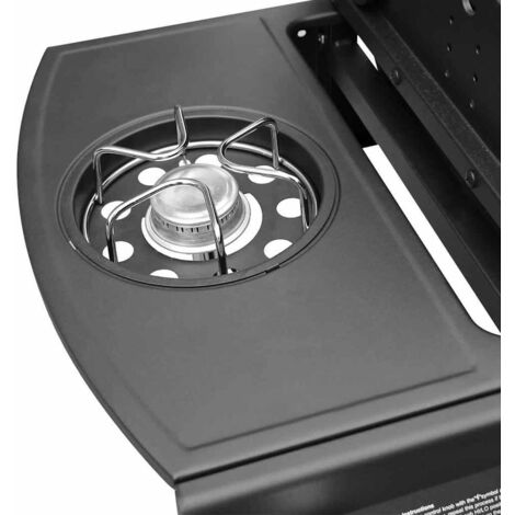 Gas Barbecue Grill 6+1 Cooking Zone Black vidaXL
