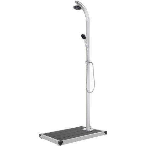Garden Shower with Grey Base 220 cm Aluminium vidaXL