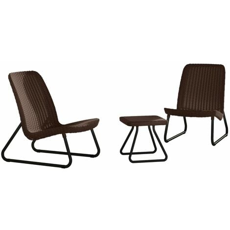 Keter Patio Furniture Set 3 Pieces Rio Cappuccino 218157 - Brown