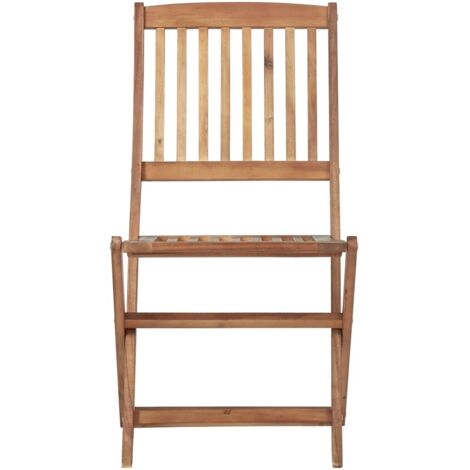 Folding Outdoor Chairs 2 pcs Solid Acacia Wood vidaXL