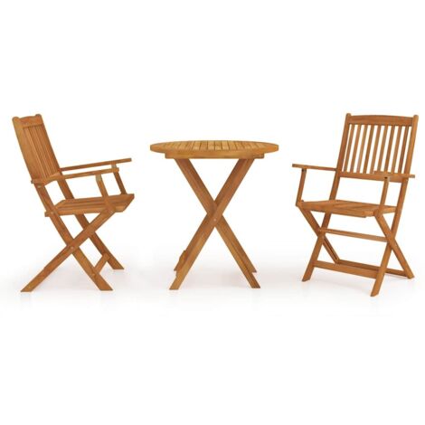 Garden Dining Set  Natural Acacia  Solid Acacia wood  Small  Foldable vidaXL