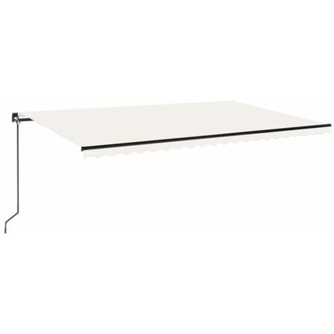 Manual Retractable Awning with LED 500x300 cm Cream vidaXL (1/5)