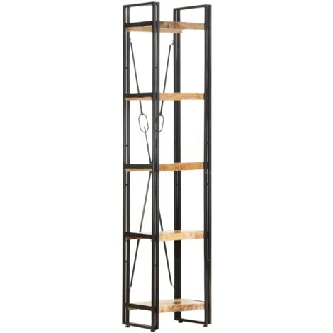 5-Tier Bookcase 39x30x180 cm Solid Mango Wood vidaXL (1/5)