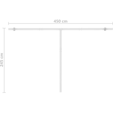 Manual Retractable Awning with LED 450x300 cm Anthracite vidaXL