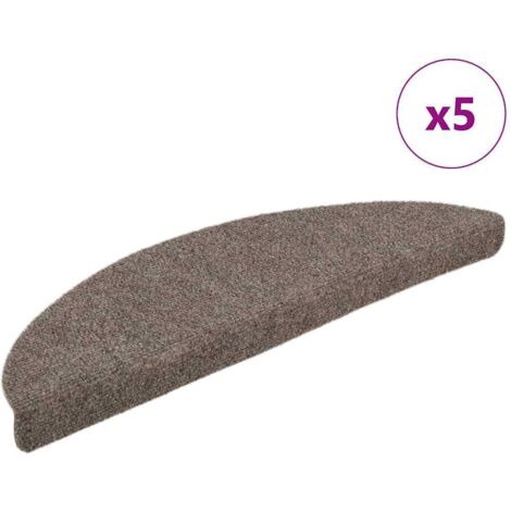 Stair Mats Self-adhesive 5 pcs 56x17x3 cm Beige Half Round vidaXL