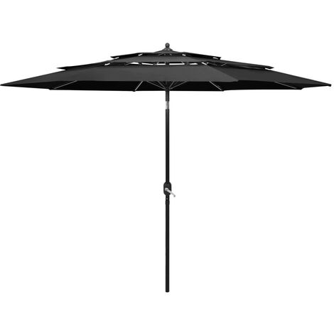 3-Tier Garden Parasol with Aluminium Pole Anthracite 3 m vidaXL