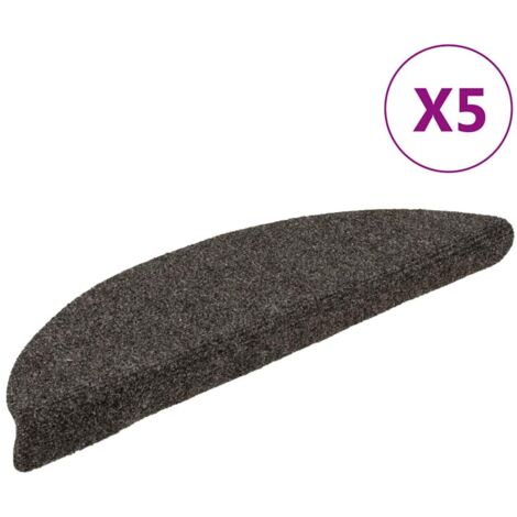 Stair Mats Self-adhesive 5 pcs 56x17x3 cm Anthracite Half Round vidaXL