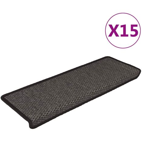 Stair Mats Self-adhesive Sisal-Look 15 pcs 65x21x4 cm Anthracite vidaXL