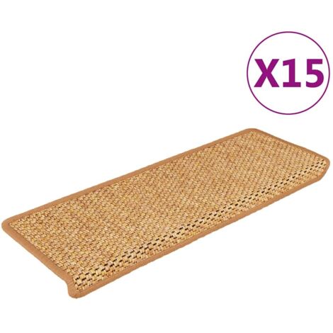 Stair Mats Self-adhesive Sisal-Look 15 pcs 65x21x4 cm Orange vidaXL