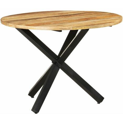 Dining Table Round 100x100x75 cm Rough Mango Wood vidaXL