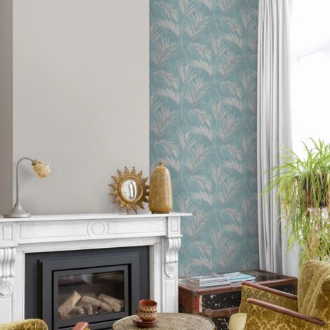 Wallpaper Palm Springs Blue and Grey DUTCH WALLCOVERINGS