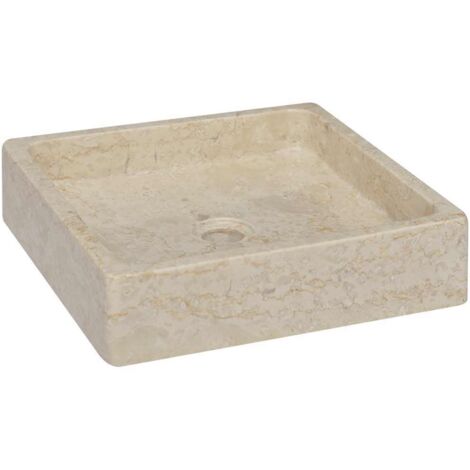 Sink Cream 40x40x10 cm Marble vidaXL