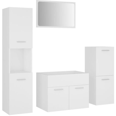 Bathroom Furniture Set White Engineered Wood vidaXL