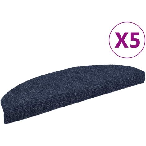 Stair Mats Self-adhesive 5 pcs 65x21x4 cm Blue Half Round Large vidaXL