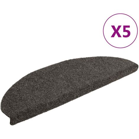 Stair Mats Self-adhesive 5 pcs 65x21x4 cm Anthracite Half Round Large vidaXL