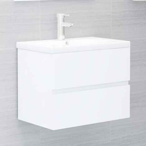 Sink Cabinet with Built-in Basin White Engineered Wood vidaXL