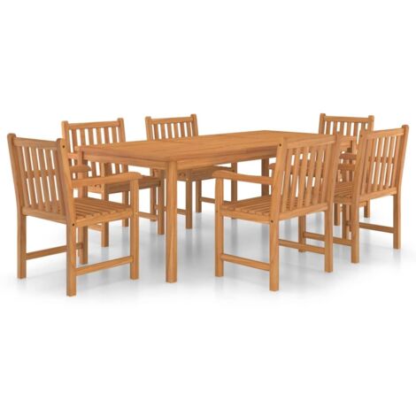 Garden Dining Set Warm Teak Fine sanded teak hardwood Large vidaXL (1/5)