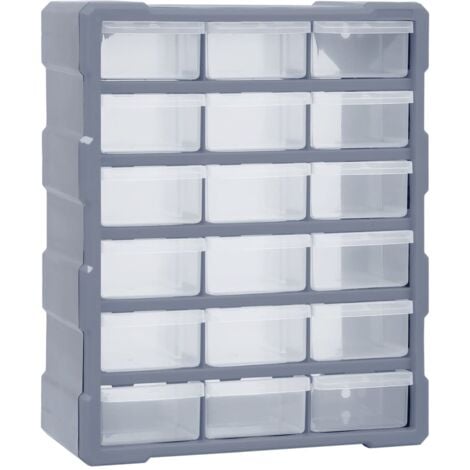 Vidaxl Multi Drawer Organiser With 18 Middle Drawers 38x16x47 Cm Grey Vidaxl Multi Drawer Organiser With 18, Ace Hardware Storage Drawers