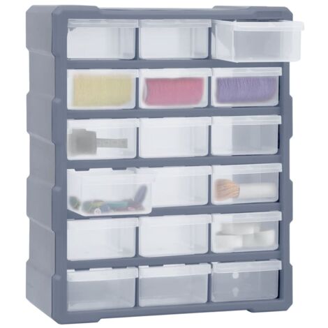 Multi-drawer Organiser with 18 Middle Drawers 38x16x47 cm vidaXL