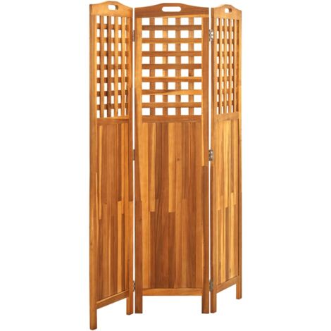 3-Panel Room Divider 121x2x170 cm Solid Acacia Wood vidaXL