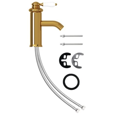 Bathroom Basin Faucet Gold 130x180 mm vidaXL
