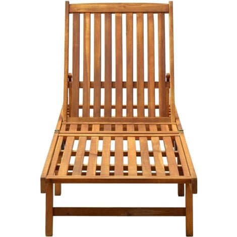 Sun Lounger Solid Acacia Wood vidaXL