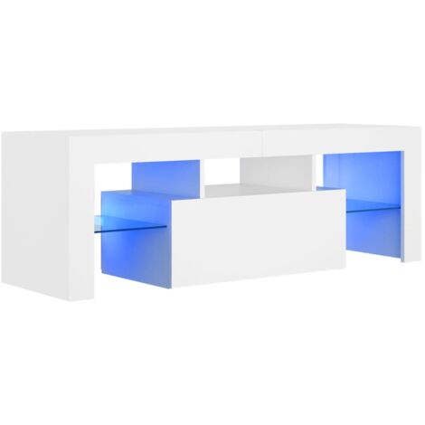 TV Cabinet with LED Lights White 120x35x40 cm vidaXL