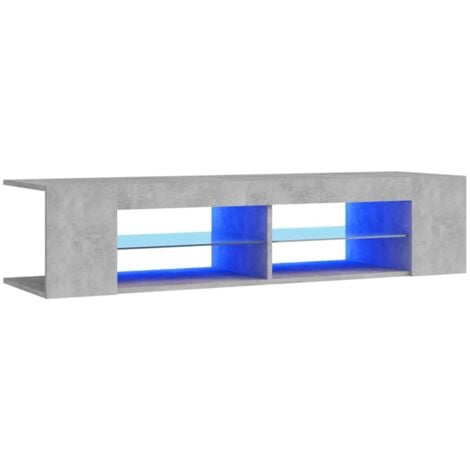 TV Cabinet with LED Lights Concrete Grey 135x39x30 cm vidaXL