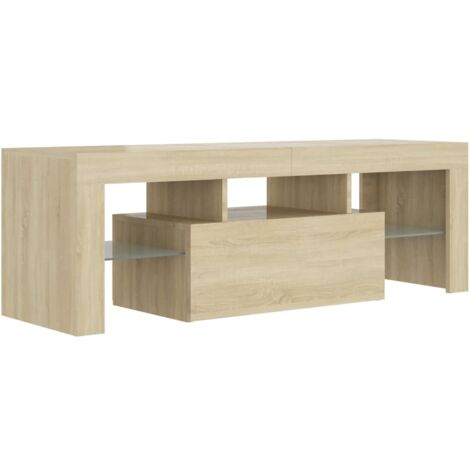 TV Cabinet with LED Lights Sonoma Oak 120x35x40 cm vidaXL